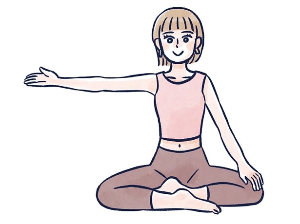 手のひらを天井に向ける