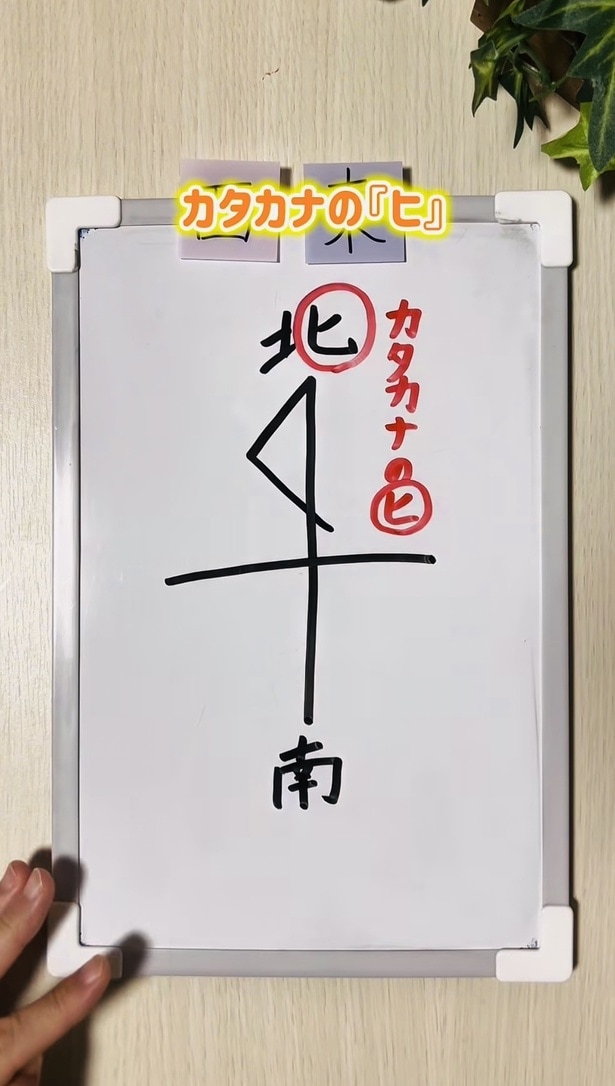 右部分にカタカナの「ヒ」が隠れてる▶北から南に伸びる縦の線より…(⇒次へ)