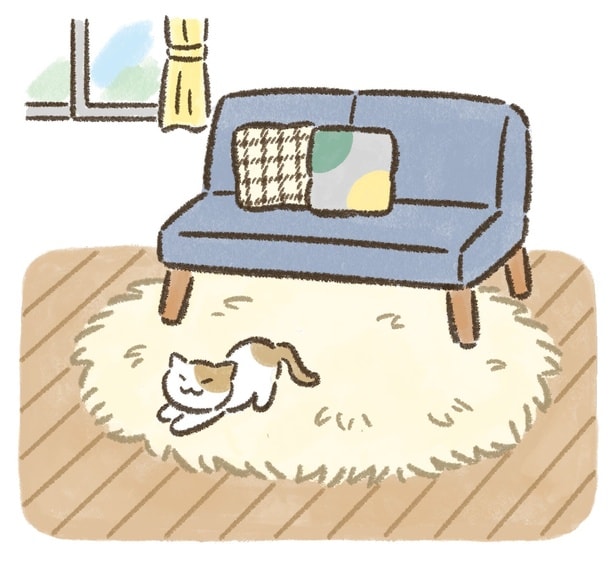 フローリングなら足元にラグを敷く