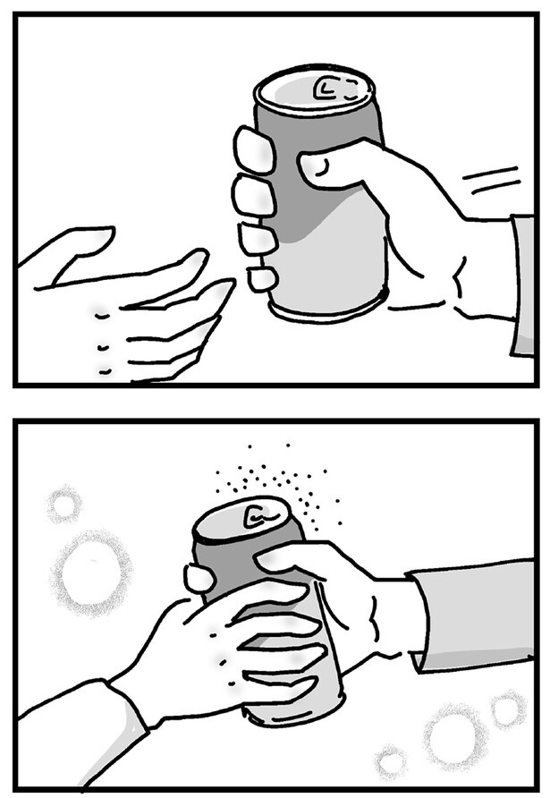 缶コーヒーを手渡され…