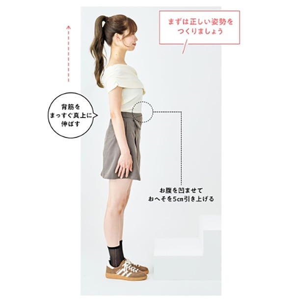 正しい姿勢で立つ