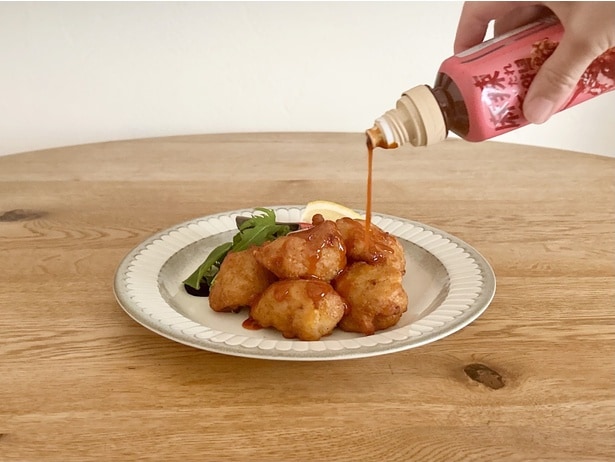 とろみのあるソースが、唐揚げによく絡む♪