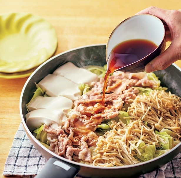 たんぱく質をダブルでとって基礎代謝アップ！「うまだれ豚キャベ蒸し」