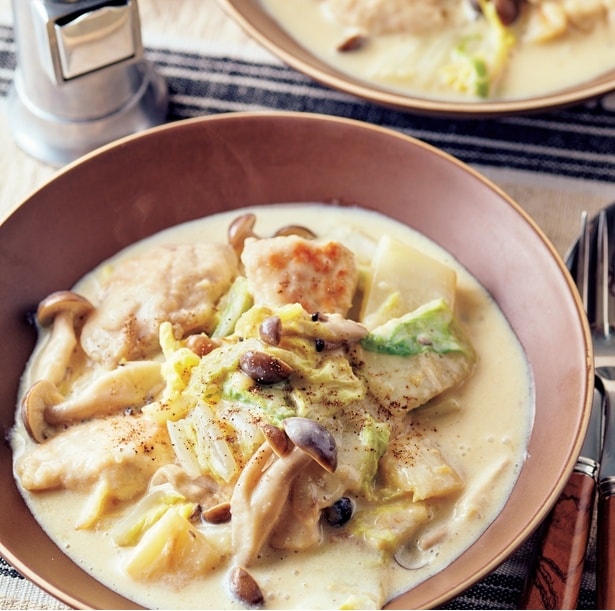 おなかいっぱい食べてもOK!「ささ身と白菜のクリーム煮」