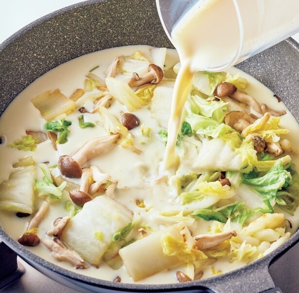 牛乳の代わりに豆乳を使って、脂質を約30%カット!