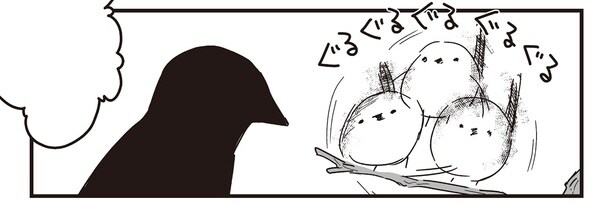 カラスさんがやりたくもない「シマエナガおみくじ」。果たして結果は？