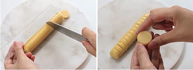 生地を均等に切り分ける