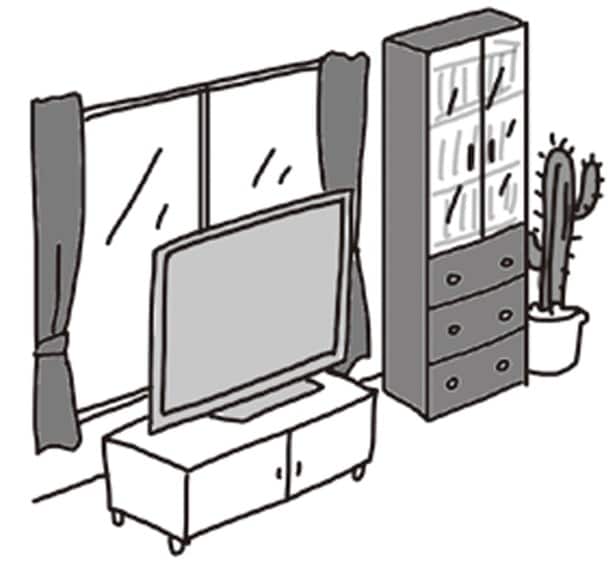 揺れによって窓ガラスにあたり割れることも