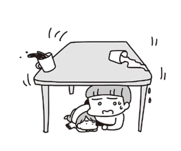 テーブルの下【△】