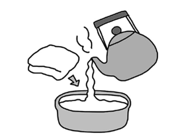 タオルや桶を活用して