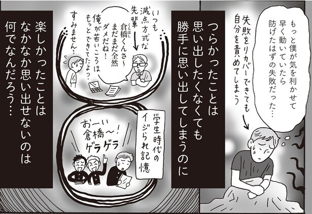 つらかったことは思いだしたくなくても勝手に思いだしてしまうのに