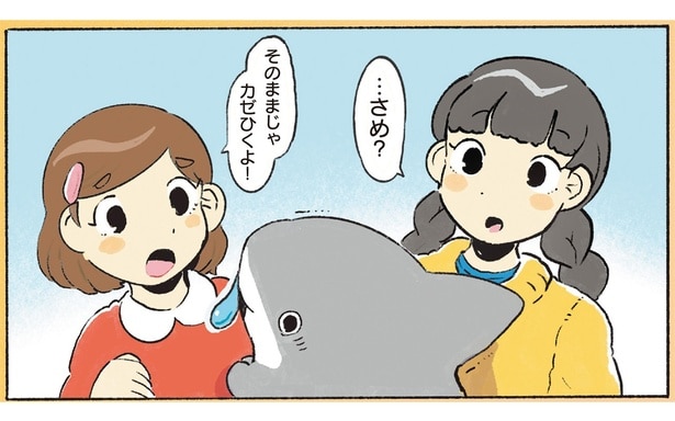 寒そうな子ザメちゃんに…