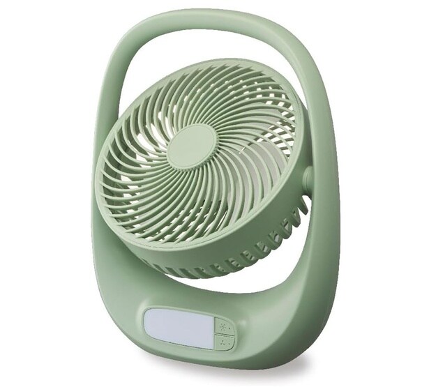 ドウシシャ ポータブルファン 軽量 充電式 コードレス LEDライト