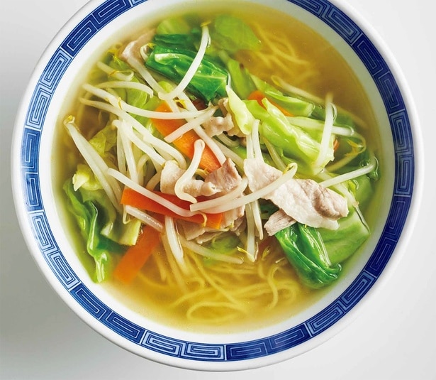 スープに溶け込んだ野菜の甘みが◎。やさしい味の 「もやしのタンメン」