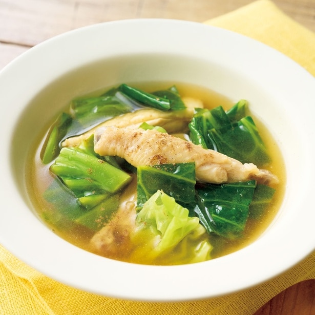 塩漬けにしてスープに「キャベツととりスペアリブのスープ」