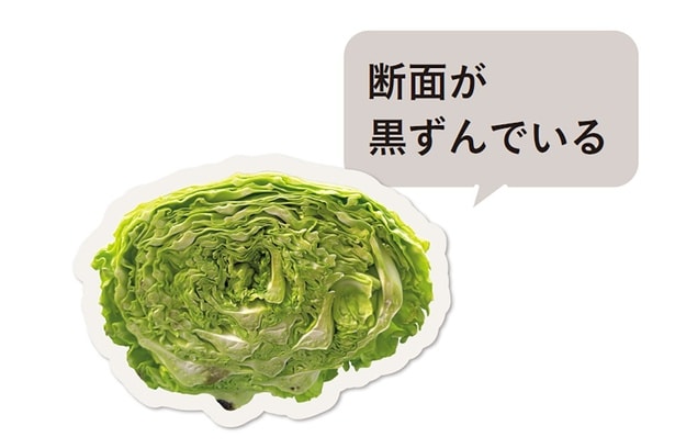 断面が黒ずんでいる