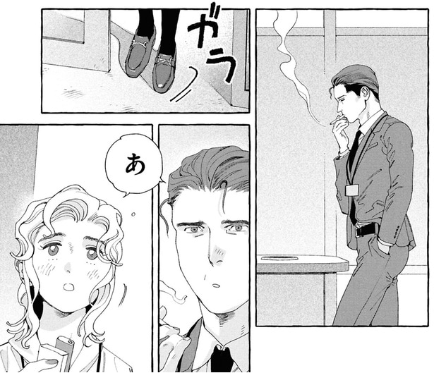 喫煙ルームに後輩が来て