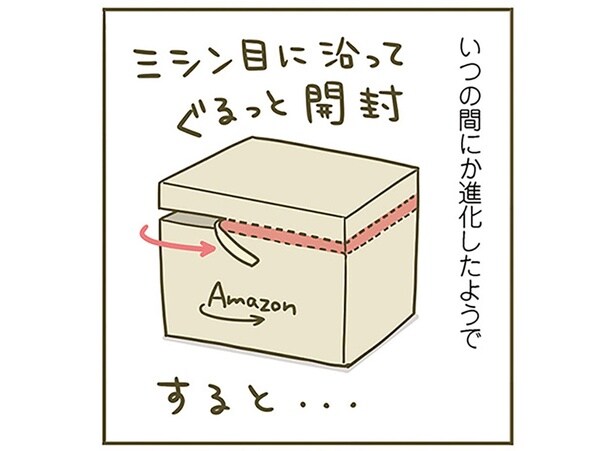 うちの猫に大人気な通販のダンボール。いつの間にか形状が進化していたようで？