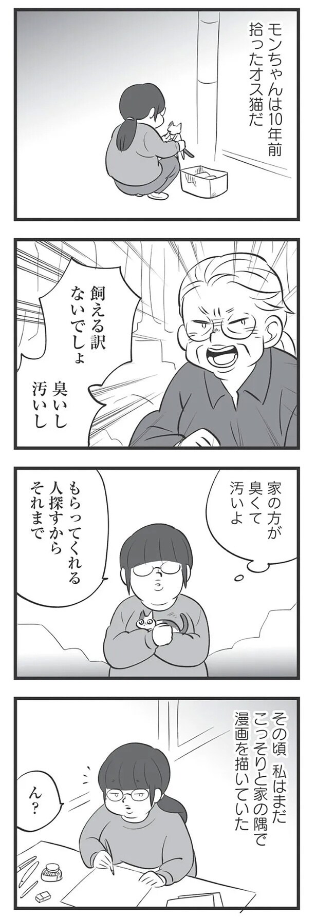 モンちゃんは10年前に拾ったオス猫だ