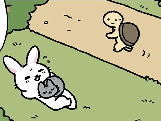 うさぎの上に…