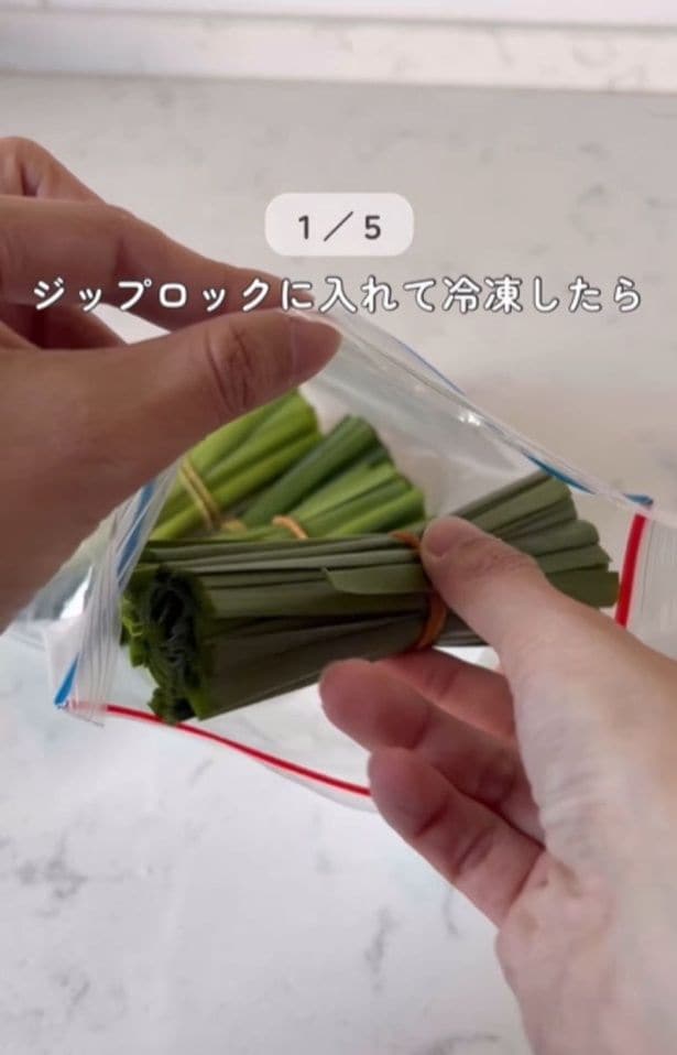 保存袋にいれて冷凍▶ゴボウの冷凍術！？（⇒次へ）