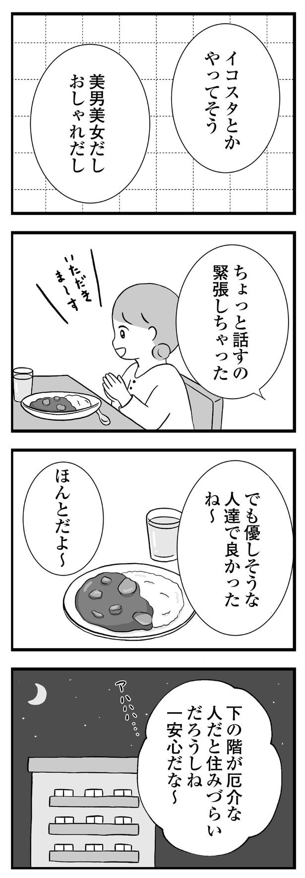下の階が厄介な人だと住みづらいだろうしね
