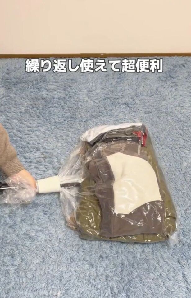 簡単に圧縮できる▶パンパンな袋を縛る裏ワザ（⇒次へ）