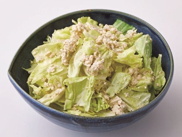 キャベツとじゃこの豆腐あえ