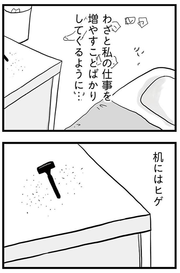 机にはヒゲ