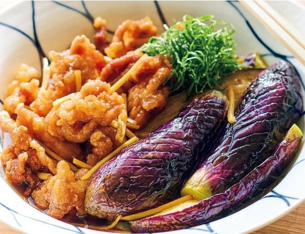 【油は少量でOK】なす×お肉でボリュームたっぷり！食欲そそる「揚げびたし」