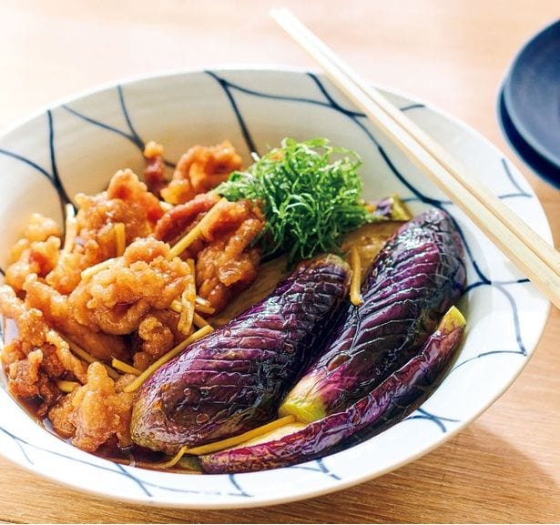夏野菜とお買い得肉で！「豚こまとなすの揚げびたし」