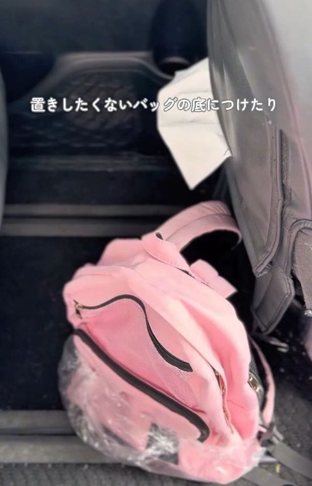 バッグの底にかぶせると床に触れる部分をカバーできる▶小さめのバッグなら…（⇒次へ）
