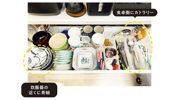 収納の中も使うところを意識して入れる！