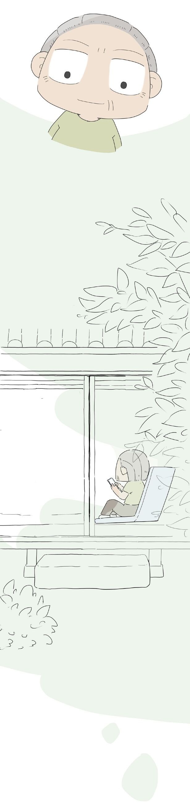 孫の写真を見て