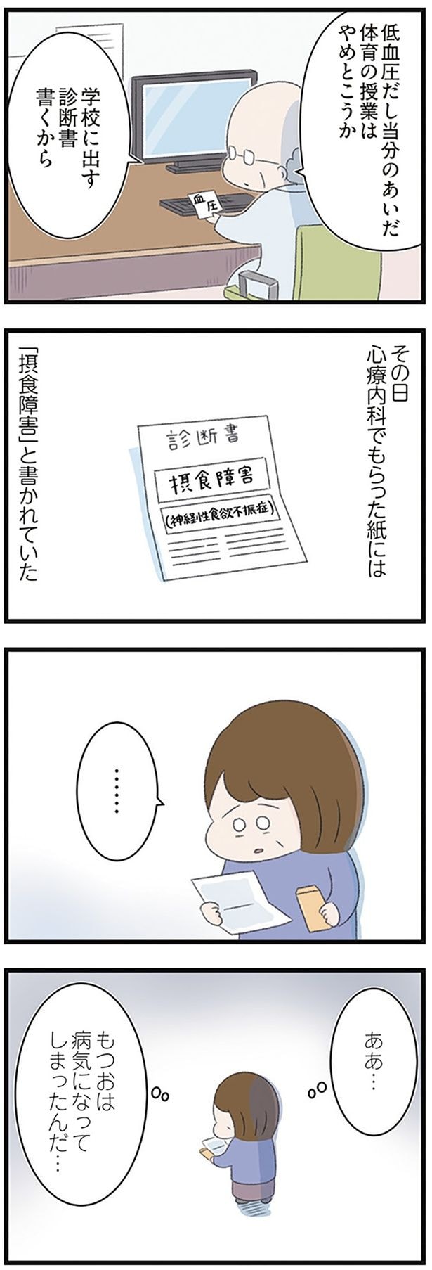 「摂食障害」と書かれていた