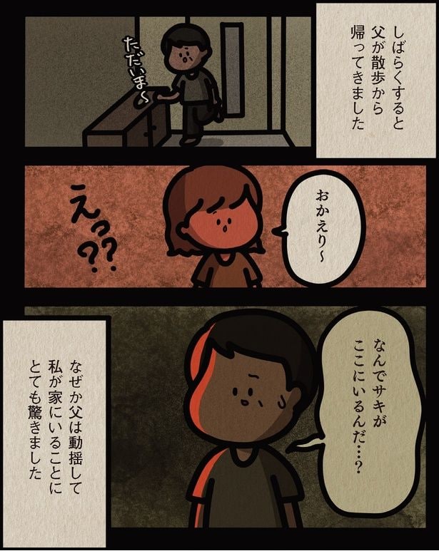父は動揺して
