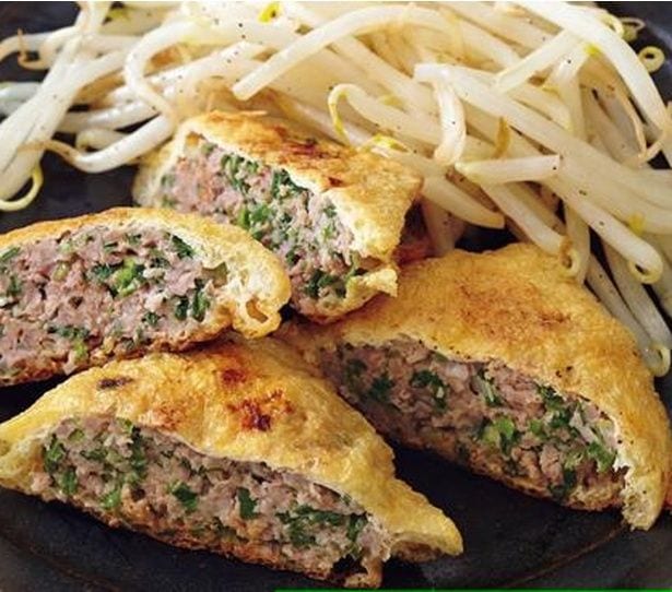 油揚げの肉詰め焼き