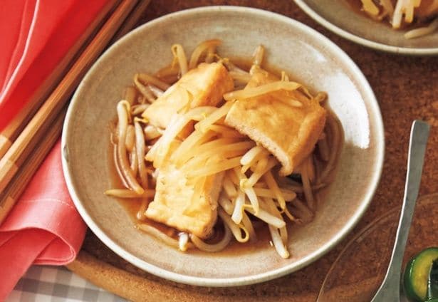 レンチン&コスパの良い食材で1品完成!「もやしと油揚げのレンジ煮」