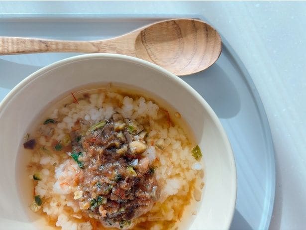 冷やし茶漬け「長野のやたら」▶梅好きな小学生の娘があっという間に完食した商品