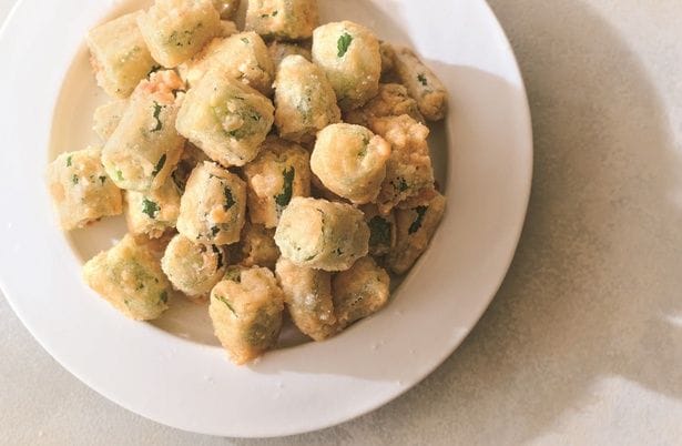 オクラのにんにくから揚げ
