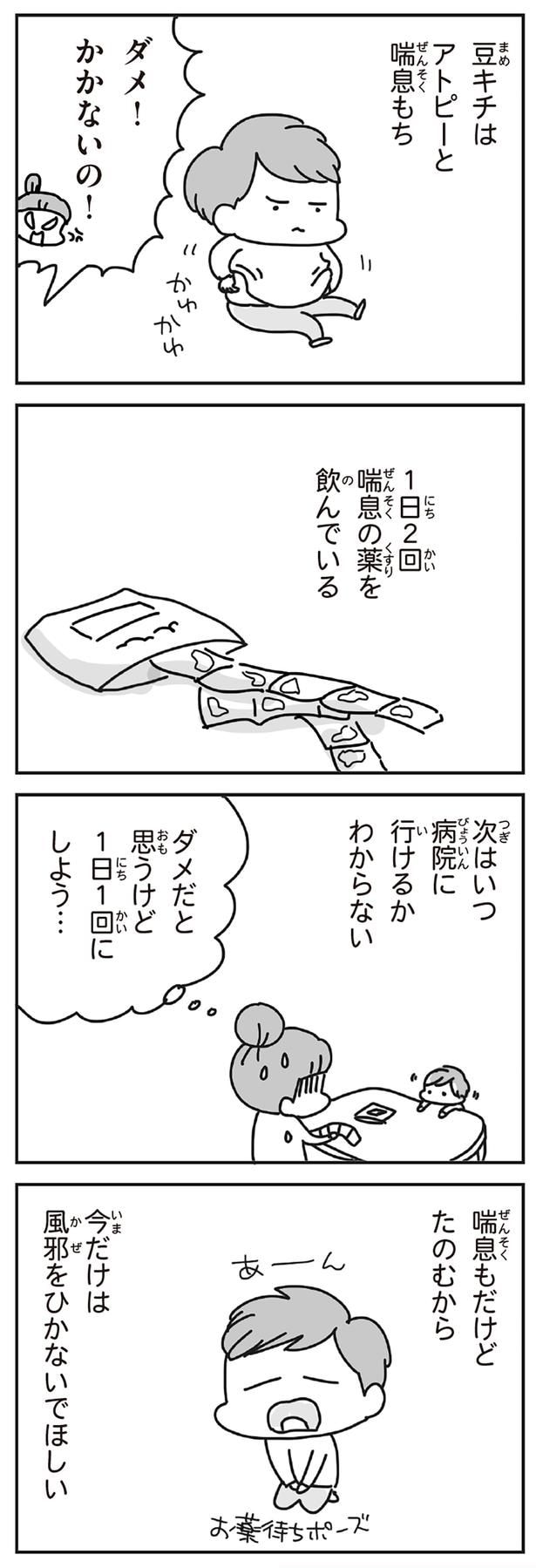 1日2回喘息の薬を飲んでいる