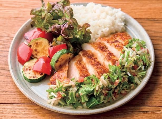 野菜と食べるバリチキンソテー