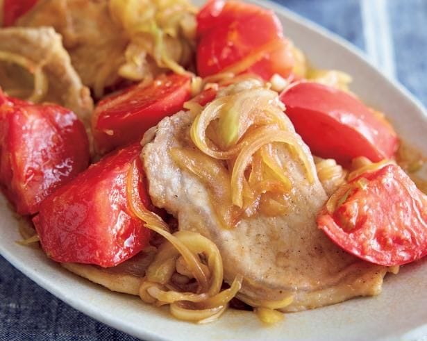 フレッシュトマトと豚肉のしょうが焼き