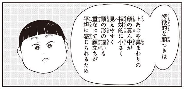 特徴的な顔つきは