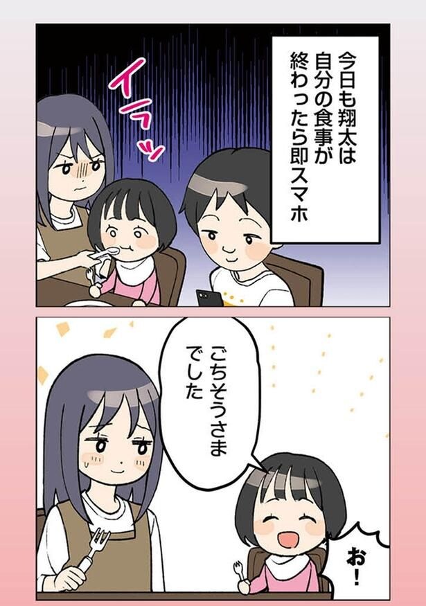 自分の食事が終わったら即スマホ