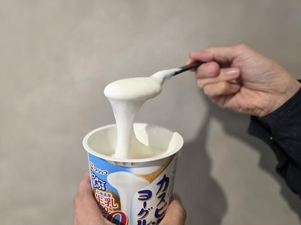 透明感のあるみずみずしい白さ。脂肪分を抜いているので、見た目からもフレッシュさが伝わります
