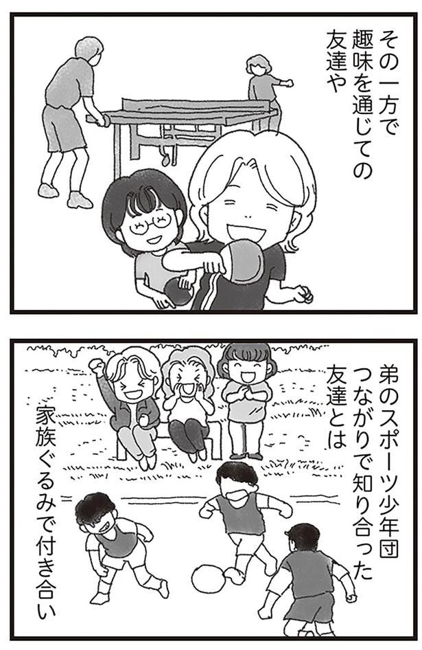 弟のスポーツ少年団つながりで知り合った友達とは家族ぐるみで付き合い