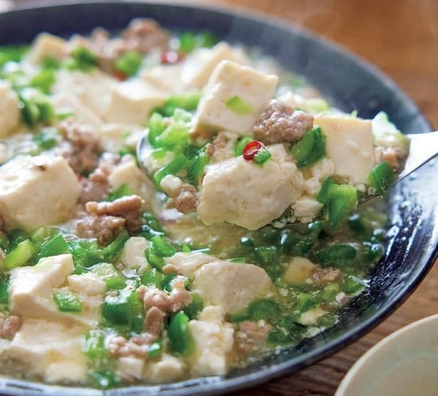 ピーマンたっぷり塩麻婆豆腐