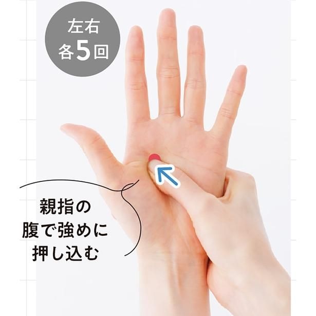 親指の腹で強めに押し込む