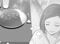 今日もお夕飯に誘ってくれるご近所さん。テーブルの上には特盛カレー！／作りたい女と食べたい女1（8）
